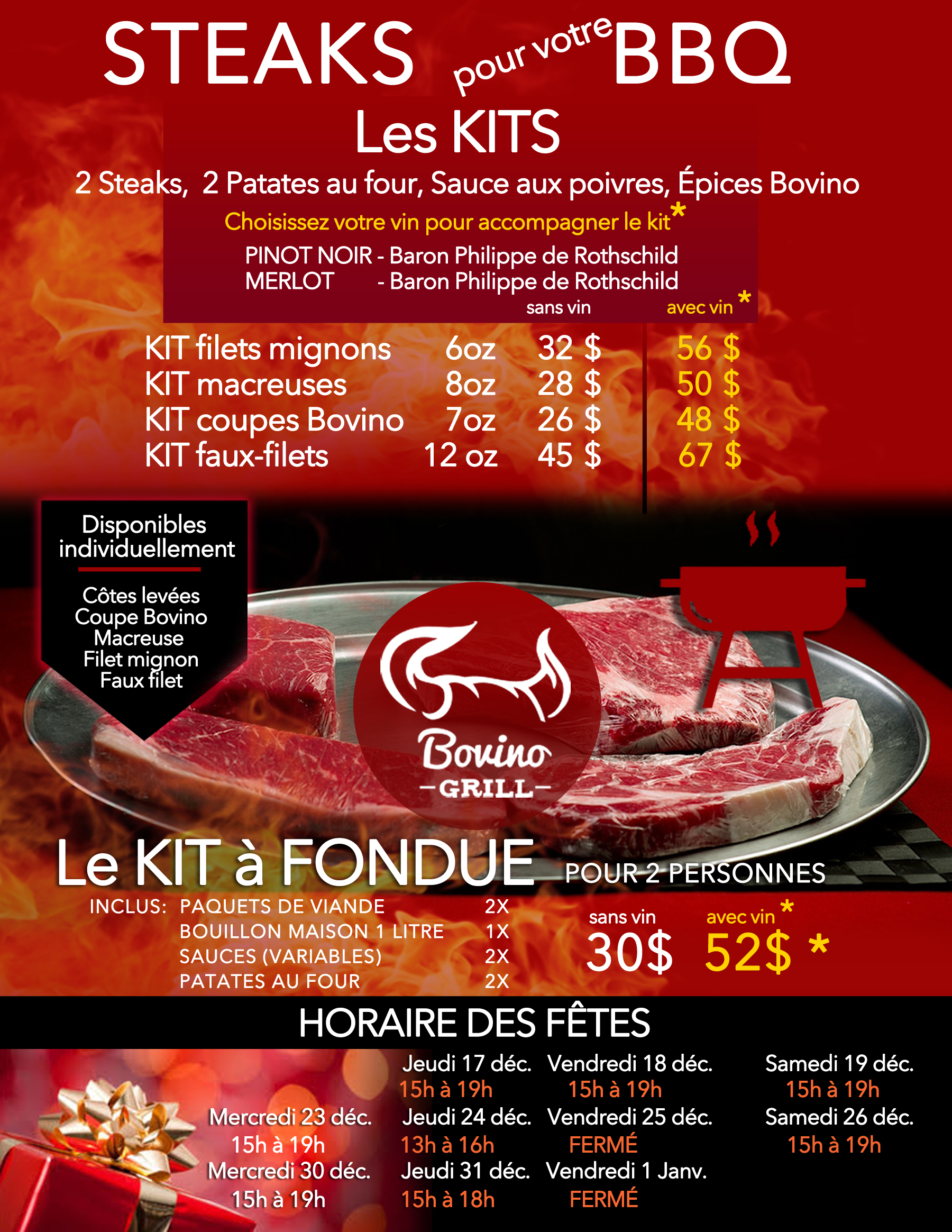 Nos promotions Bovino Grill